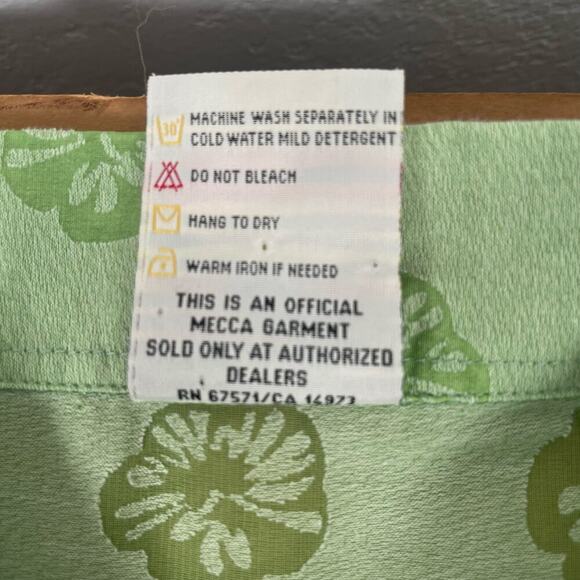 Meccaloha resorts green floral Hawaiian button up shirt size XXL - Picture 6 of 9